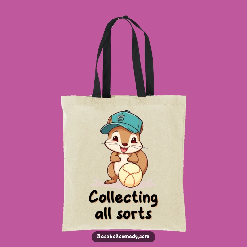 Funny Squirrel Baseball Tote Bag: Excited Fielder, Carry Your Fun!