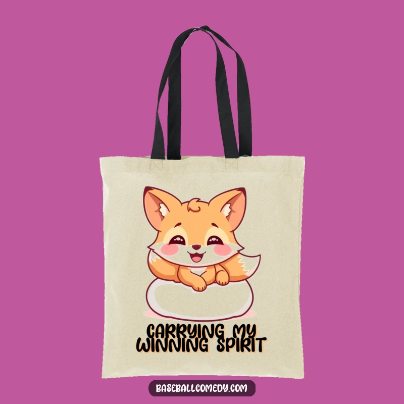 Funny Giggling Fox Tote Bag - Carry Your Laughs with this Baseball Accessory