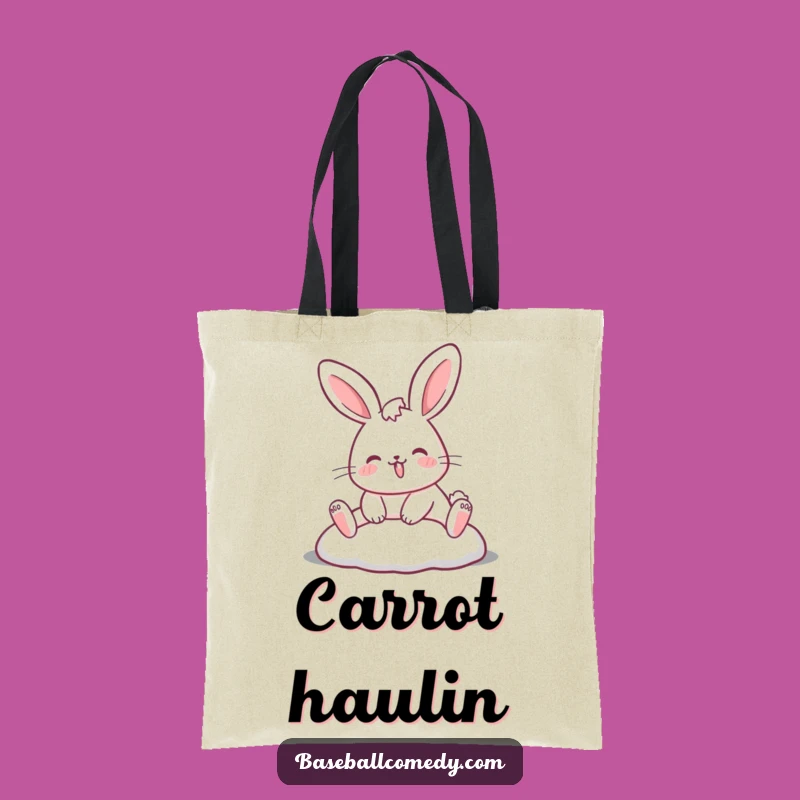 Funny Rabbit Sliding Tote Bag: Carry Your Laughs with Playful Sports Humor
