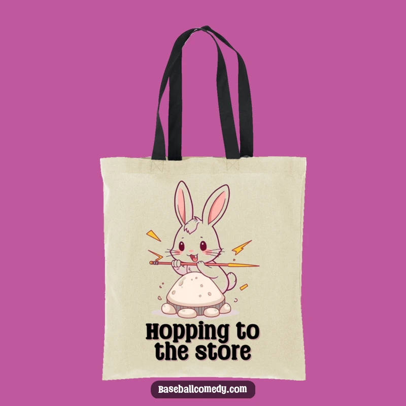 Funny Rabbit Tote Bag - Stealing Base Bag, Playful Gift