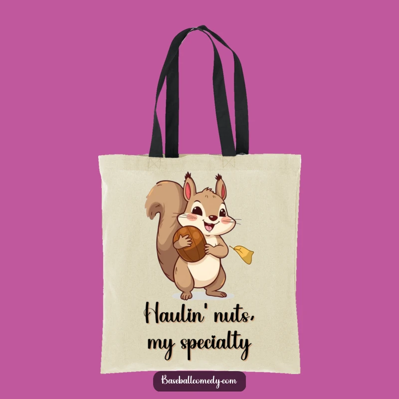 Funny Squirrel Baseball Tote Bag: Whimsical and Humorous Carry-All for Everyday Errands